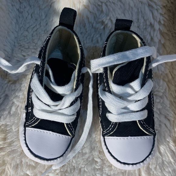 CONVERSE CHUCK TAYLOR ALL STAR HIGH TOPS SIZE 3 INFANT CRIB SHOE NAVY BLUE - Picture 7 of 12